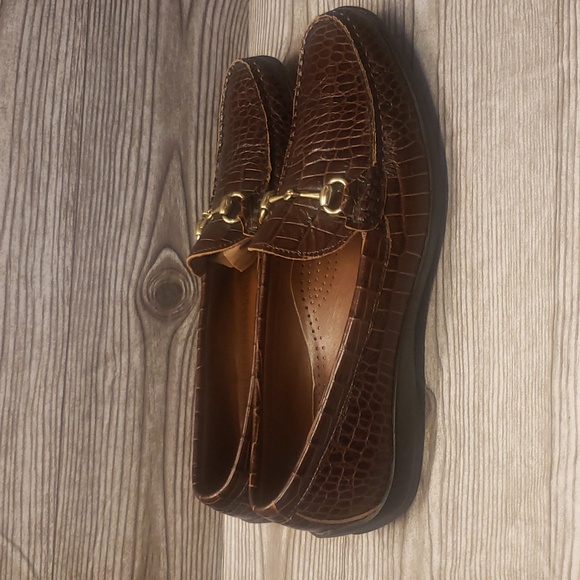 Allen Edmonds Grand Cayman horsebit brown embosed croc mens shoes size … - Picture 2 of 7